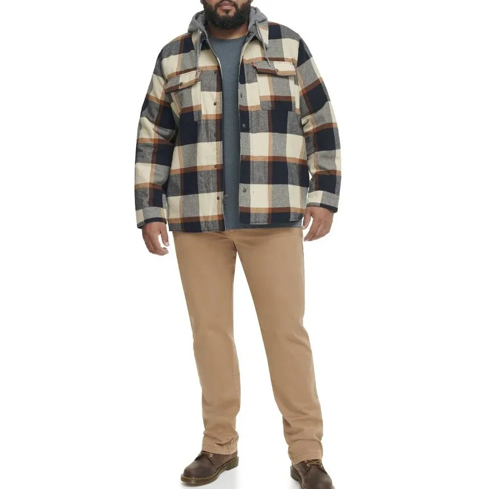 Levi's Plaid Sherpa Lined Hooded Shirt Jacket 3XL